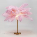 Lampada da tavolo piume rosa 60cm