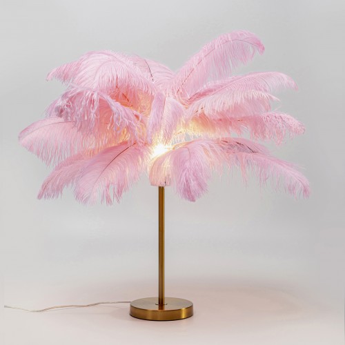 962 KA53747_a Lampada da tavolo piume rosa 60cm