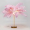Lampada da tavolo piume rosa 60cm