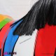 963 PLCAVALLOSTR_d Cavallo artistico in vetroresina con strisce di colore 205x240cm