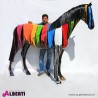 Cavallo artistico in vetroresina con strisce di colore 205x240cm