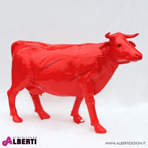 963 PLA124R_a Mucca rossa testa alta 70x205x145