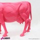 963 PLA251_n Mucca testa alta fucsia in vetro resina 147x200 cm