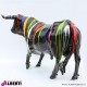 963 PLA838_p Toro artistico in vetroresina 150x240 multicolor/strisce