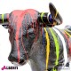 963 PLA838_q Toro artistico in vetroresina 150x240 multicolor/strisce