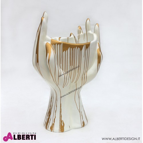 963 PLAVASOVMBO_b Vaso XL mani viso bianco col.oro