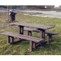 Tavolo pic-nic senza schienale in plastica riciclata L180xP168xH74