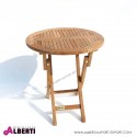 Tavolo rotondo pieghevole in teak, diametro 70 x h 75 cm