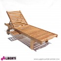 Lettino in teak con ruote, 209x65xh29 cm