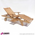 Lettino in teak modello Brighton, 200x65xh40 cm