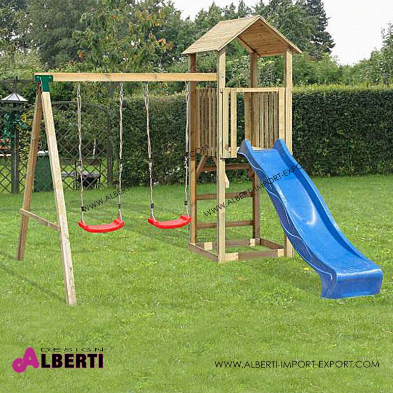 Altalena per bambini piccoli in legno Gioco per giardino