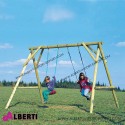 Altalena Max per bambini da giardino  in legno 250x220x225 cm