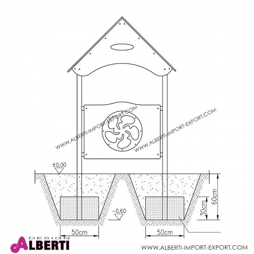 Casetta 120x120x230 cm. Uso pubblico (base da interrare).