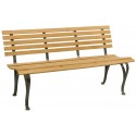 Panca LONGLIFE ferro/teak, 3 posti. 140x51x85cm