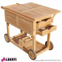 Carrello in teak ROCHESTER 105x46/90 H73