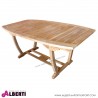 Tavolo ovale fisso in teak 180x100x75 con gambe ovali