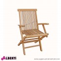 Poltrona pieghevole in teak modello Snick, 56x62xh91cm