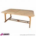 Tavolo Boston rettangolare allungabile in teak birmano, 180/260x110x74 cm