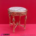 Tavolino oro rotondo con marmo Ø 45 h50 cm