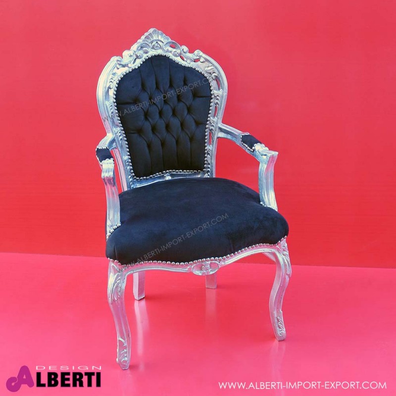 Poltrona ROMA arg/nero 62x65x108