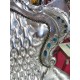 Poltrona Barocco Marsiglia argento con pelle eco argento