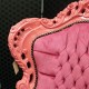 Poltrona Marsiglia Barocco rosa con tessuto rosa