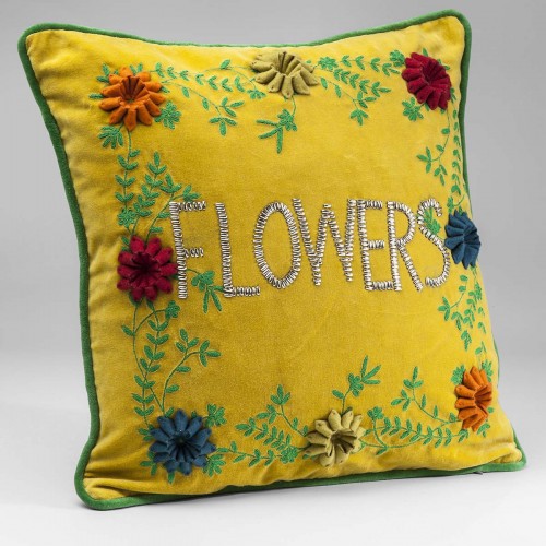 Cuscino Flowers giallo 45x45cm