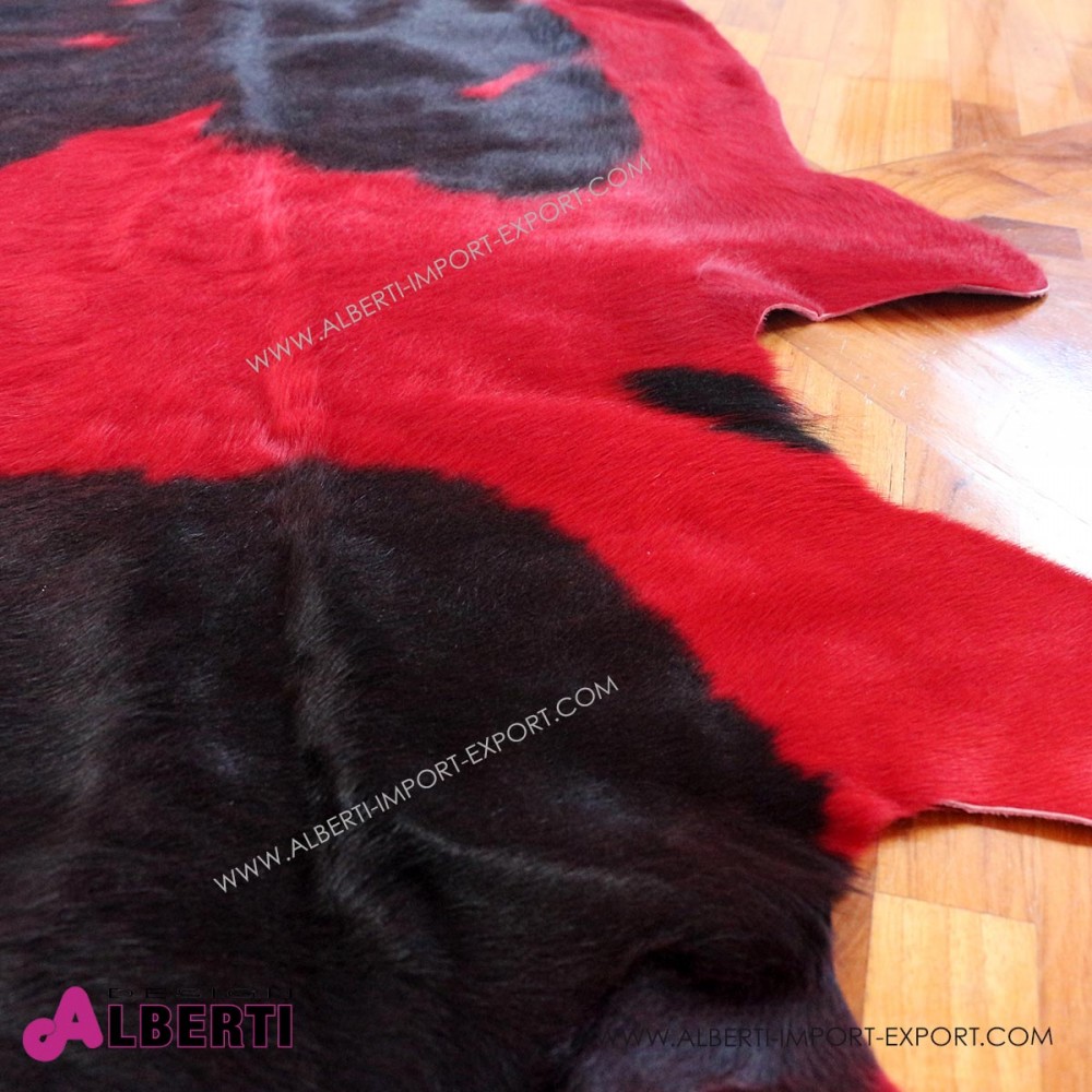 tappeto mucca colorato Pelle rossa/nera 3-4 mq