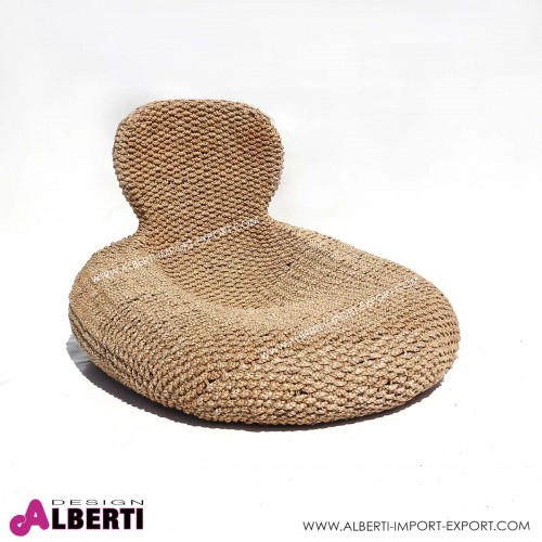 Poltrona/chaise longue in giacinto d'acqua fibra naturale 132x104
