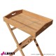 Vassoio in teak su supporto fisso 66x38xH74