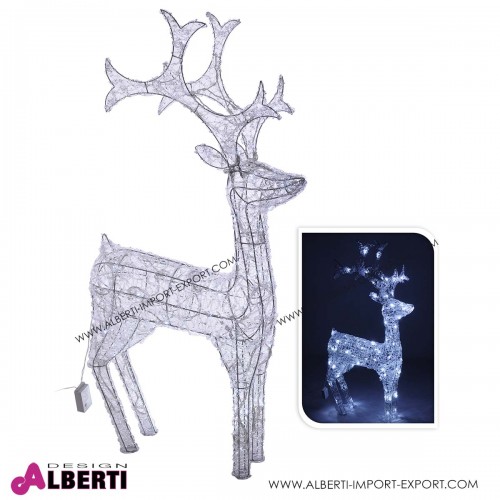 Renna luminosa acrilico Natale 100cm 60 led