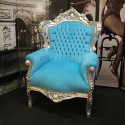 Poltrona MARSIGLIA argento azzurro 83x83x115