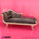 Chaiselongue NIZZA oro/leopardo 190x70x90 c/cuscini