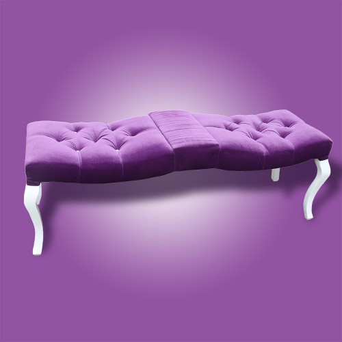 962 BGPANW^VIOLA_a Panchina bianca/viola 150x50x50