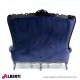 962 BAMARBS^BLUV_e Divano MARILYN ner.silv/velluto  blu 212x78x174