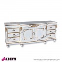 Mobile barocco white con decorazioni gold L 200 x h 82 cm