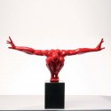 Scultura design Atleta rosso 75x23x42cm