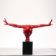 962 KA68235_a Scultura design Atleta rosso 75x23x42cm