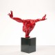 962 KA68235_b Scultura design Atleta rosso 75x23x42cm