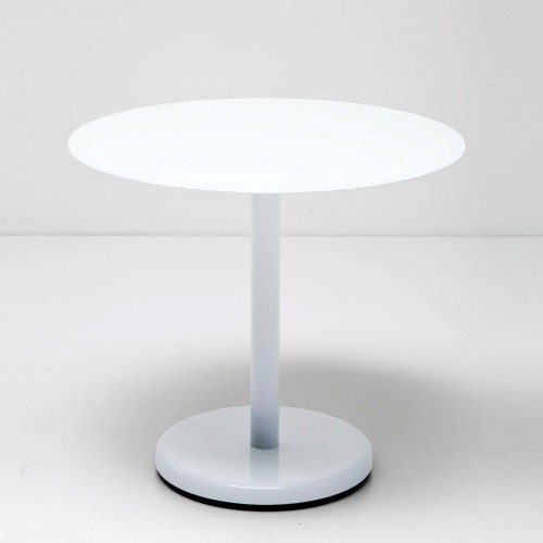 Tavolino rotondo con piano in vetro Circle 44,5x50x50bianco