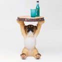 Tavolino d'appoggio rotondo a forma di cane  Mops Ø 35cm