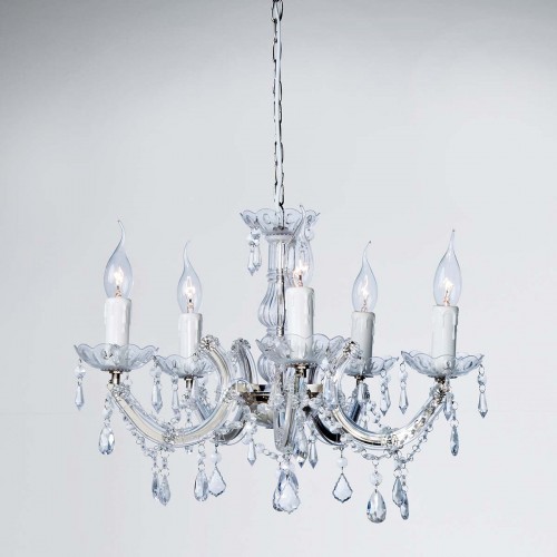 Lampadario Barock chiaro 5 luci Ø 46 cm