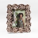 Cornice porta foto con rose color oro in rilievo 20x25cm