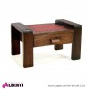 Comodino con cassetto in legno e pelle con cucitura a vista U-RO 60x40x35