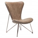 Sedia Miami Brown in pelle invecchiata eco e gambe metallo 72x78x89