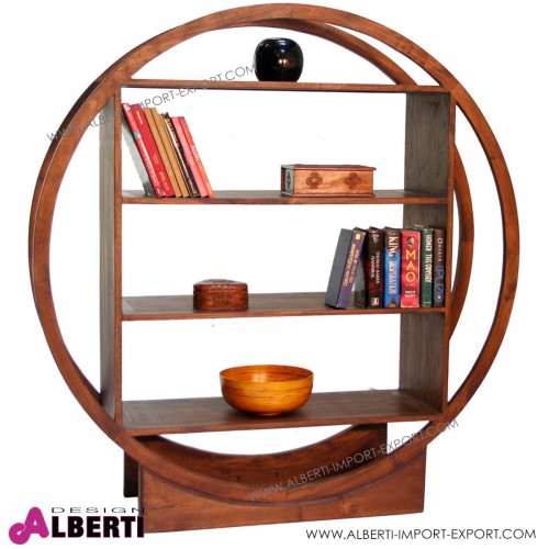 Libreria KASA rotonda in legno 150x40x157