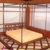 Letto baldacchino MARRAKECH matrimoniale in teak con inserti in rame 160x200x200