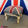 Pouf Oslo barocco con tessuto bandiera inglese crem 40x40x35