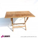 Tavolo in teak rettangolare pieghevole 120x80