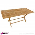 Tavolo in teak rettangolare pieghevole 180x80